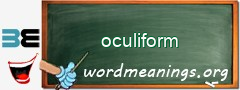 WordMeaning blackboard for oculiform